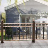 VEVOR Staircase Metal Balusters, 29.5'' x 1'' Flat Aluminum Alloy Decorative Banister Spindles, 51 Pack Deck Baluster with Screws, Classic Hollow Deck Railing Satin Black Powder Coated for Porch - Low Angle