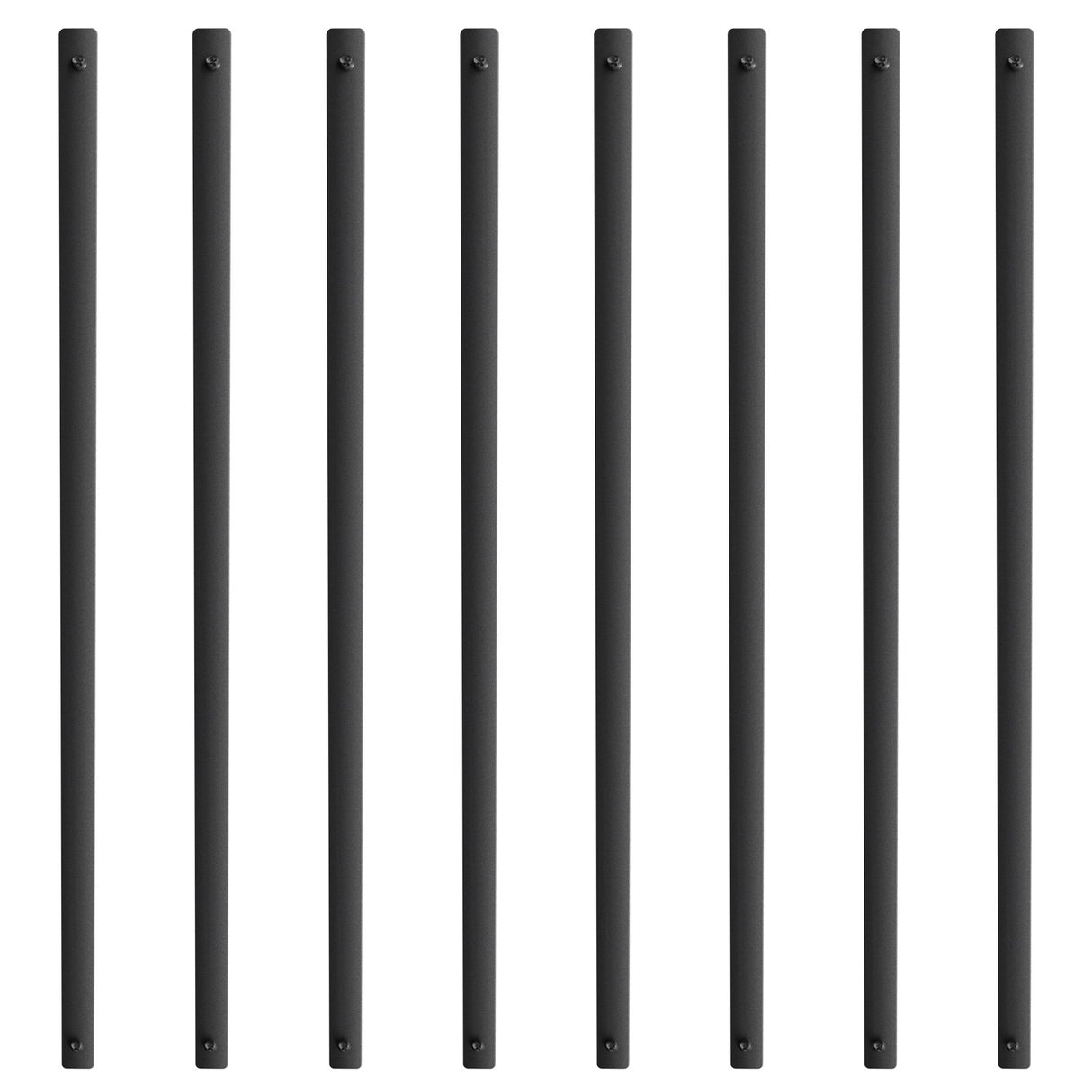 VEVOR Staircase Metal Balusters, 29.5'' x 1'' Flat Aluminum Alloy Decorative Banister Spindles, 51 Pack Deck Baluster with Screws, Classic Hollow Deck Railing Satin Black Powder Coated for Porch