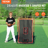 VEVOR Baseball And Softball Rebounder Net 3.5x4.5 ft 2-in-1 Switch Hitter Pitch - Front View