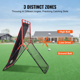 VEVOR Baseball And Softball Rebounder Net 3.5x4.5 ft 2-in-1 Switch Hitter Pitch - Side View