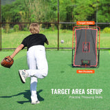 VEVOR Baseball And Softball Rebounder Net 3.5x4.5 ft 2-in-1 Switch Hitter Pitch - Top-Down View