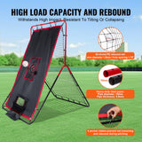 VEVOR Baseball And Softball Rebounder Net 3.5x4.5 ft 2-in-1 Switch Hitter Pitch - 45-Degree Angle