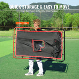 VEVOR Baseball And Softball Rebounder Net 3.5x4.5 ft 2-in-1 Switch Hitter Pitch - Rear View