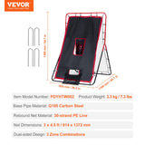 VEVOR Baseball And Softball Rebounder Net 3.5x4.5 ft 2-in-1 Switch Hitter Pitch - Close-Up Angle