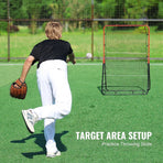 Baseball And Softball Rebounder Net, 3 x 4.5 ft PitchBack Baseball Pitching Nest, 3-Way Baseball, Softball Pitchback Net, Fielding Trainer, Bounce Back Net for Fielding/Throwing Practice