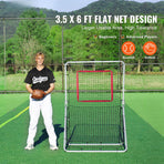 Baseball And Softball Rebounder Net, 3.5 x 6 ft PitchBack Baseball Pitching Nest, Softball Pitchback Net, Fielding Trainer, Bounce Back Net for Fielding/Throwing Practice, 5 Adjustable Angles