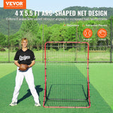 VEVOR Baseball And Softball Rebounder Net 4x5.5 ft PitchBack All Angle Fielding - Front View