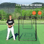 Baseball And Softball Rebounder Net, 4 x 6 Feet PitchBack Baseball Nest for Pitching and Fielding Training, Pitch Return Trainer Rebound Net with Pitching Target, 4 Adjustable Angles
