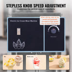 Ice Cream Blender, 400W High-Speed Ice Cream Maker Mixer Stir Machine 4200RPM, Stepless Speed Adjustment, 304 Stainless Steel Ice Cream Shaker, 3 Hand Cups, Make Various Flavors of Ice Cream