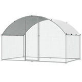 VEVOR Chicken Coop, 9.8x6.5x6.5ft Walk-in Large Metal Chicken Run for Yard with Waterproof Cover, Doom Roof Hen House with Security Lock for Outdoor