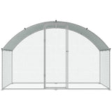 VEVOR Chicken Coop, 9.8x6.5x6.5ft Walk-in Large Metal Chicken Run for Yard with Waterproof Cover, Doom Roof Hen House with Security Lock for Outdoor