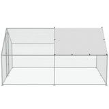 VEVOR Large Metal Chicken Coop, 3x3.93x1.99 m Walk-in Chicken Runs for Yard with Cover, Spire Roof Hen House with Security Lock for Outdoor and