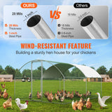 VEVOR Large Metal Chicken Coop, 9.8x12.9x6.5 ft Walk in Chicken Run for Yard with Waterproof Cover, Doom Roof Hen House with Security Lock for Outdoor