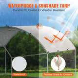 VEVOR Large Metal Chicken Coop, 9.8x12.9x6.5 ft Walk in Chicken Run for Yard with Waterproof Cover, Doom Roof Hen House with Security Lock for Outdoor