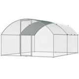 VEVOR Large Metal Chicken Coop, 9.8x12.9x6.5 ft Walk in Chicken Run for Yard with Waterproof Cover, Doom Roof Hen House with Security Lock for Outdoor