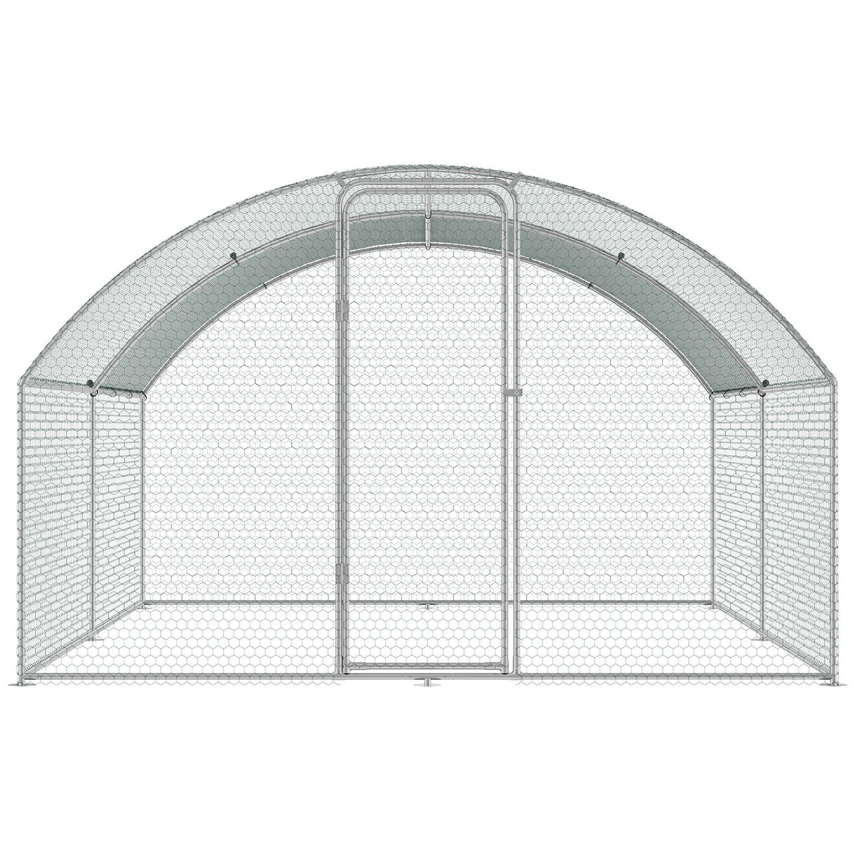 VEVOR Large Metal Chicken Coop, 9.8x12.9x6.5 ft Walk in Chicken Run for Yard with Waterproof Cover, Doom Roof Hen House with Security Lock for Outdoor