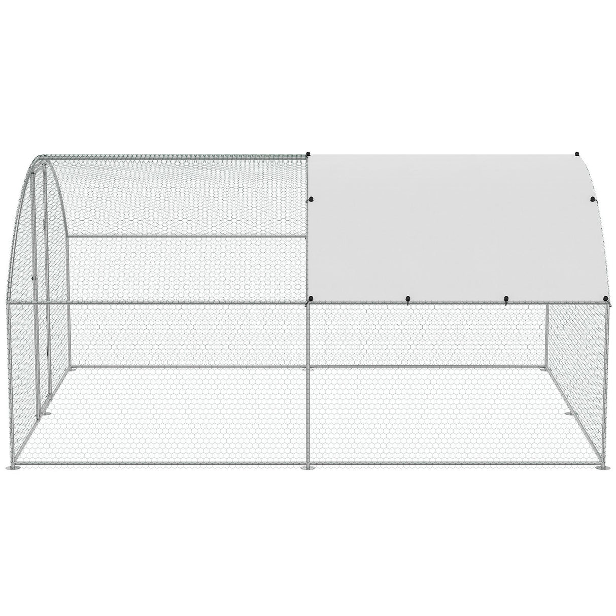 VEVOR Large Metal Chicken Coop, 9.8x12.9x6.5 ft Walk in Chicken Run for Yard with Waterproof Cover, Doom Roof Hen House with Security Lock for Outdoor