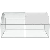 VEVOR Large Metal Chicken Coop, 9.8x12.9x6.5 ft Walk in Chicken Run for Yard with Waterproof Cover, Doom Roof Hen House with Security Lock for Outdoor