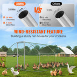 VEVOR Large Metal Chicken Coop with Run, 9.8x19.3x6.5 ft Walk-in Chicken Runs for Yard with Cover, Doom Roof Hen House with Security Lock for Outdoor