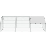 VEVOR Large Metal Chicken Coop with Run, 9.8x19.3x6.5 ft Walk-in Chicken Runs for Yard with Cover, Doom Roof Hen House with Security Lock for Outdoor