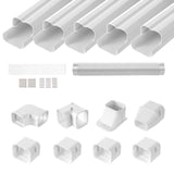 VEVOR Mini Split Line Set Cover 76.2mm W 3110mm L, PVC Decorative Pipe Line Cover For Air Conditioner with 5 Straight Ducts & Full Components Easy to