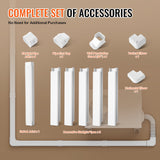 VEVOR Mini Split Line Set Cover 76.2mm W 3110mm L, PVC Decorative Pipe Line Cover For Air Conditioner with 5 Straight Ducts & Full Components Easy to