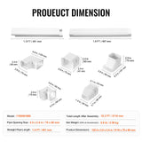 VEVOR Mini Split Line Set Cover 76.2mm W 3110mm L, PVC Decorative Pipe Line Cover For Air Conditioner with 5 Straight Ducts & Full Components Easy to
