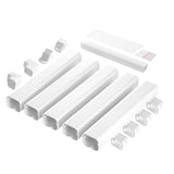 VEVOR Mini Split Line Set Cover 76.2mm W 3110mm L, PVC Decorative Pipe Line Cover For Air Conditioner with 5 Straight Ducts & Full Components Easy to Install, Paintable for Heat Pumps, White - Extra Image