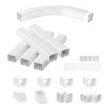VEVOR Mini Split Line Set Cover 76.2mm W 3110mm L, PVC Decorative Pipe Line Cover For Air Conditioner with 5 Straight Ducts & Full Components Easy to Install, Paintable for Heat Pumps, White - Extra Image