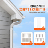 VEVOR Mini Split Line Set Cover 76.2mm W 4830mm L, PVC Decorative Pipe Line Cover For Air Conditioner with 4 Straight Ducts & Full Components Easy to