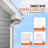 VEVOR Mini Split Line Set Cover 76.2mm W 4830mm L, PVC Decorative Pipe Line Cover For Air Conditioner with 4 Straight Ducts & Full Components Easy to Install, Paintable for Heat Pumps, White - 45-Degree Angle