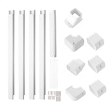 VEVOR Mini Split Line Set Cover 76.2mm W 4830mm L, PVC Decorative Pipe Line Cover For Air Conditioner with 4 Straight Ducts & Full Components Easy to Install, Paintable for Heat Pumps, White - Extra Image
