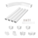 VEVOR Mini Split Line Set Cover 76.2mm W 4830mm L, PVC Decorative Pipe Line Cover For Air Conditioner with 4 Straight Ducts & Full Components Easy to Install, Paintable for Heat Pumps, White - Extra Image