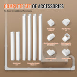 VEVOR Mini Split Line Set Cover 76.2mm W 5350mm L, PVC Decorative Pipe Line Cover For Air Conditioner with 4 Straight Ducts & Full Components Easy to Install, Paintable for Heat Pumps, White - Top-Down View