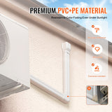 VEVOR Mini Split Line Set Cover 76.2mm W 5350mm L, PVC Decorative Pipe Line Cover For Air Conditioner with 4 Straight Ducts & Full Components Easy to Install, Paintable for Heat Pumps, White - Rear View