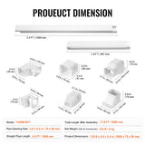 VEVOR Mini Split Line Set Cover 76.2mm W 5350mm L, PVC Decorative Pipe Line Cover For Air Conditioner with 4 Straight Ducts & Full Components Easy to