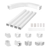 VEVOR Mini Split Line Set Cover 76.2mm W 5350mm L, PVC Decorative Pipe Line Cover For Air Conditioner with 4 Straight Ducts & Full Components Easy to