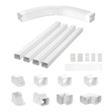 VEVOR Mini Split Line Set Cover 76.2mm W 5350mm L, PVC Decorative Pipe Line Cover For Air Conditioner with 4 Straight Ducts & Full Components Easy to Install, Paintable for Heat Pumps, White - Extra Image
