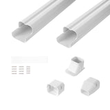 VEVOR Mini Split Line Set Cover 76.2mm W 2270mm L, PVC Decorative Pipe Line Cover For Air Conditioner with 2 Straight Ducts & Full Components Easy to