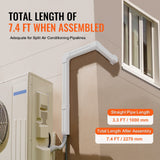 VEVOR Mini Split Line Set Cover 76.2mm W 2270mm L, PVC Decorative Pipe Line Cover For Air Conditioner with 2 Straight Ducts & Full Components Easy to