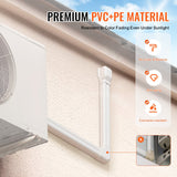 VEVOR Mini Split Line Set Cover 76.2mm W 2270mm L, PVC Decorative Pipe Line Cover For Air Conditioner with 2 Straight Ducts & Full Components Easy to
