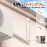 VEVOR Mini Split Line Set Cover 76.2mm W 2270mm L, PVC Decorative Pipe Line Cover For Air Conditioner with 2 Straight Ducts & Full Components Easy to Install, Paintable for Heat Pumps, White - Rear View