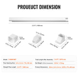 VEVOR Mini Split Line Set Cover 76.2mm W 2270mm L, PVC Decorative Pipe Line Cover For Air Conditioner with 2 Straight Ducts & Full Components Easy to