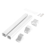 VEVOR Mini Split Line Set Cover 76.2mm W 2270mm L, PVC Decorative Pipe Line Cover For Air Conditioner with 2 Straight Ducts & Full Components Easy to Install, Paintable for Heat Pumps, White - Extra Image