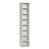 VEVOR 8-Tier Narrow Bookshelf 180cm Wooden Open Bookcase Adjustable Shelf White - Extra Image