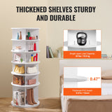 VEVOR 6-Tier Rotating Shoe Rack Tower 360° Spinning Shoe Display Carousel White - 45-Degree Angle