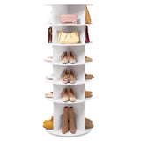 VEVOR 6-Tier Rotating Shoe Rack Tower 360° Spinning Shoe Display Carousel White - Extra Image
