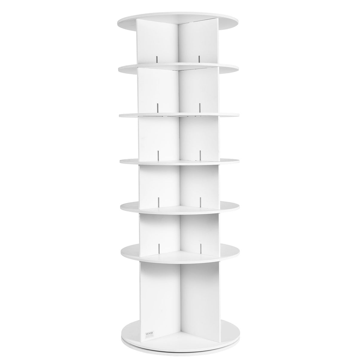 VEVOR 6-Tier Rotating Shoe Rack Tower 360° Spinning Shoe Display Carousel White