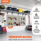 VEVOR Slatwall Panels, 121.9 x 30.48 cm Gray Garage Wall Panels (Set of 2 Panels), Heavy Duty Garage Wall Organizer Panels Display Perfect for Retail