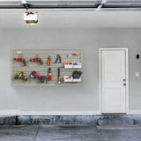 VEVOR Slatwall Panels, 121.9 x 30.48 cm Gray Garage Wall Panels (Set of 2 Panels), Heavy Duty Garage Wall Organizer Panels Display Perfect for Retail - Low Angle